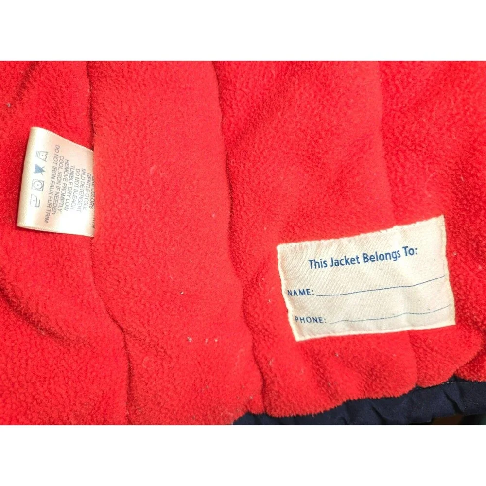 Vintage-Inspired OshKosh B'gosh Boys Winter Coat Navy Blue Fleece Lined - 6